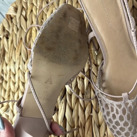 Anthropologie Maeve Caged Ankle-Wrap Lace Up Heels Size 40/9 - Picture 9 of 10
